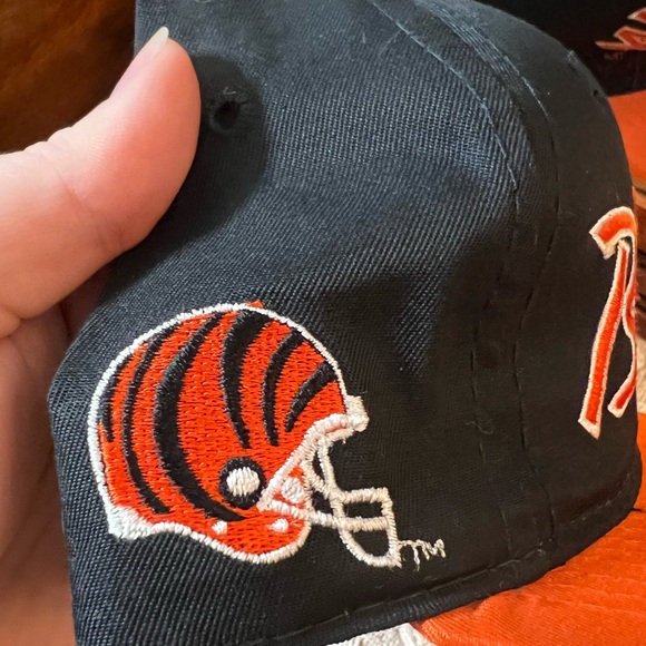 NFL Cincinnati Bengals Vintage 90's Embroidered Logo Script Hat Black & Orange - Picture 3 of 8